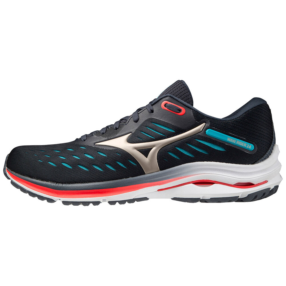 Mizuno Wave Rider 24 Férfi Futócipő Sötétkék/Platina/Kék AHM168749